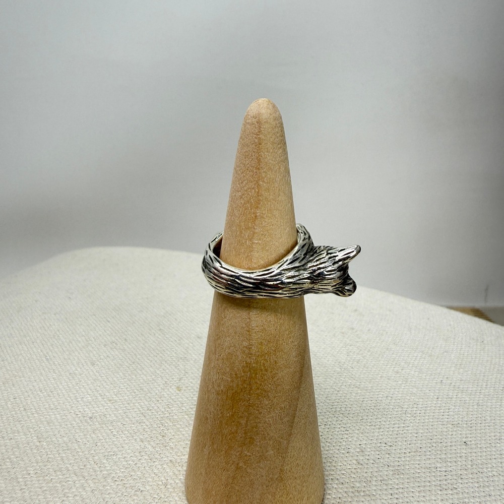 Wear Felicity Cat Wrap Ring Silver Tone Adjustable Animal Kitten‎ - Picture 5 of 11